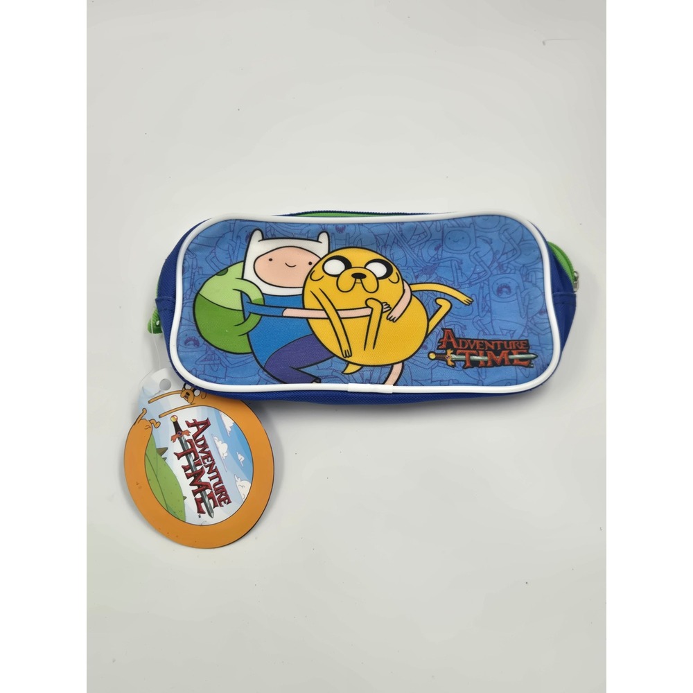 Cartoon Network Adventure Time Finn and Jake Blue Pencil Case Zipper Pouch NWT